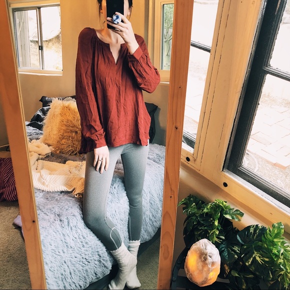 Urban Outfitters Tops - 🌙Burnt Orange Boho Grunge Blouse Soft Baggy Hip